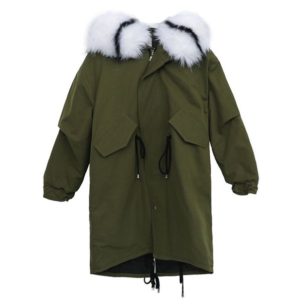 новая мода женщина зима корейского parka пальто женский меховой воротник с капюшоном outwear army green plus размером вниз хлопка куртка 4xl, Black
новая мода женщина зима корейского parka пальто женский меховой воротник с капюшоном outwear army green plus размером вниз хлопка куртка 4xl, Black