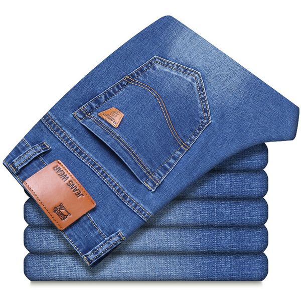 men's jeans 2021 spring summer business casual elastic denim trousers male brand blue pants classic thin
men's jeans 2021 spring summer business casual elastic denim trousers male brand blue pants classic thin