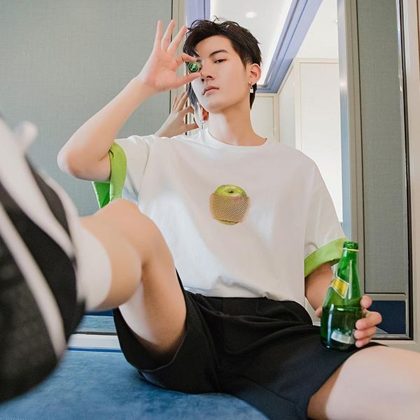 ewq / men's wear korean summer half sleeve t-shirt male 2020 vintage color block patchwork fashion loose new print 9y2883, White;black
ewq / men's wear korean summer half sleeve t-shirt male 2020 vintage color block patchwork fashion loose new print 9y2883, White;black