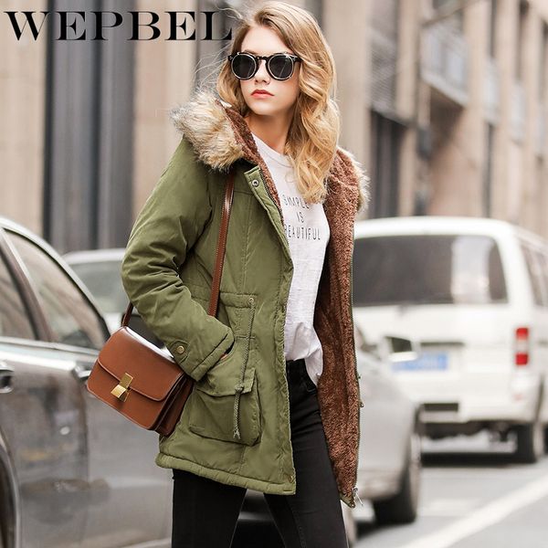 wepbel women fur hooded parka autumn winter full sleeve pockets zipper plus size loose ladies warm parkas, Black
wepbel women fur hooded parka autumn winter full sleeve pockets zipper plus size loose ladies warm parkas, Black