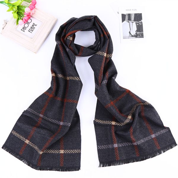 2020 new brand design men scarf poncho casual winter scarfs male winter men's gift gray striped scarves business gentleman, Blue;gray
