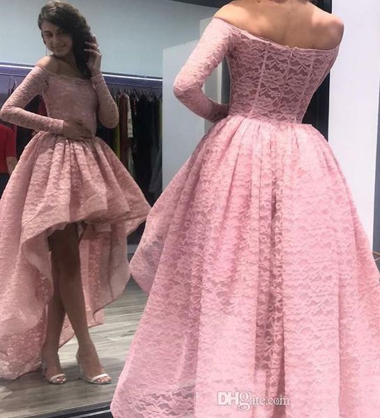 off shoulder hi-lo blush pink long prom dresses full lace long sleeves ball gown 2019 evening gowns formal dresses evening dress custom made, Black
off shoulder hi-lo blush pink long prom dresses full lace long sleeves ball gown 2019 evening gowns formal dresses evening dress custom made, Black