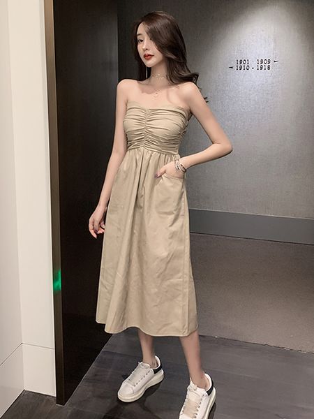 elegant wrapped dress 2020 summer new design sense niche pleated skirt goddess fan dress, White;black
elegant wrapped dress 2020 summer new design sense niche pleated skirt goddess fan dress, White;black