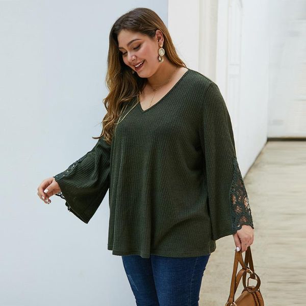 sweater plus size 3xl 4xl green lace flare sleeve patchwork pink v-neck knitted loose knitted party casual pullovers ladies, White;black
sweater plus size 3xl 4xl green lace flare sleeve patchwork pink v-neck knitted loose knitted party casual pullovers ladies, White;black