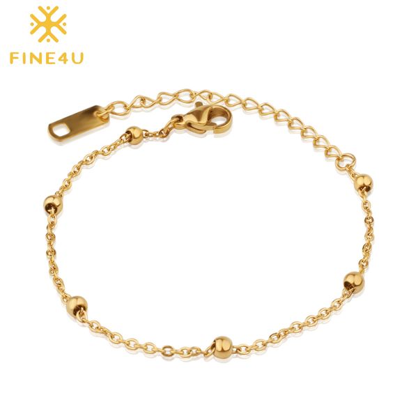 fine4u b190 stainless steel bead bracelets for women gold color link chain bracelet pulseiras pulseras rosary jewelry, Black
fine4u b190 stainless steel bead bracelets for women gold color link chain bracelet pulseiras pulseras rosary jewelry, Black