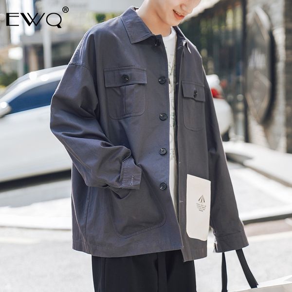 ewq / 2019 new fashion autumn loose casual high street jacket men long sleeve turn-down collar big pockets korean version 9a045, Black;brown
ewq / 2019 new fashion autumn loose casual high street jacket men long sleeve turn-down collar big pockets korean version 9a045, Black;brown