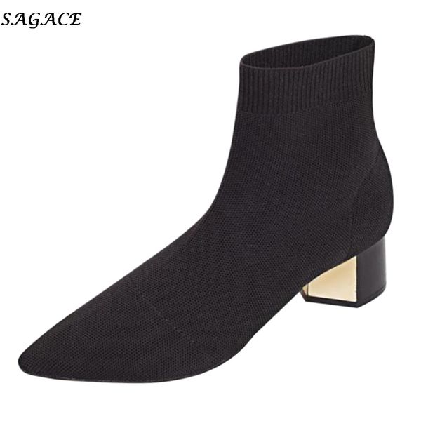 sagace women's ankle 2019 new spring fashion solid pointed toe square heel knitting boots ladies casual slip-on shoes #35 mx200324, Black
sagace women's ankle 2019 new spring fashion solid pointed toe square heel knitting boots ladies casual slip-on shoes #35 mx200324, Black