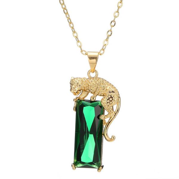 vintage fashion square green zircon pendant necklace for women yellow gold color leopard animal necklaces anniversary's gift, Silver
vintage fashion square green zircon pendant necklace for women yellow gold color leopard animal necklaces anniversary's gift, Silver