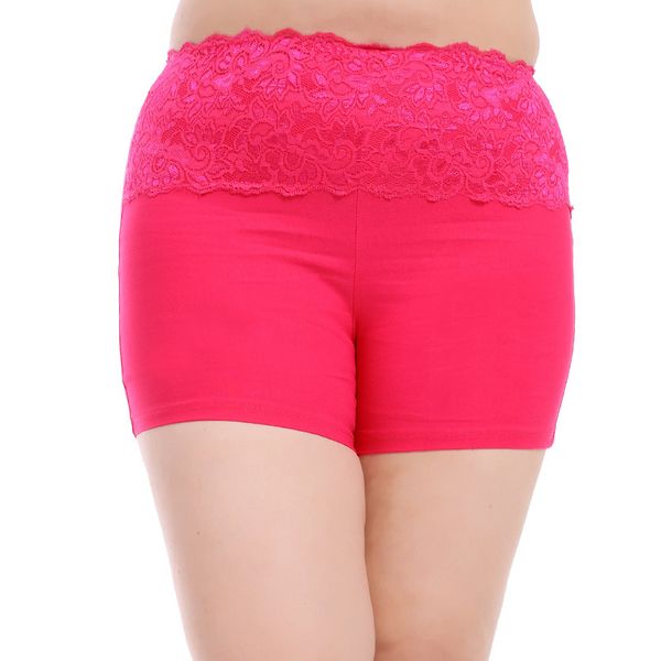 

plus size 10xl 8xl 6xl 4xl women short lace trousers underwear safety pants high waist elastic high stretch female bottoms, Black;pink