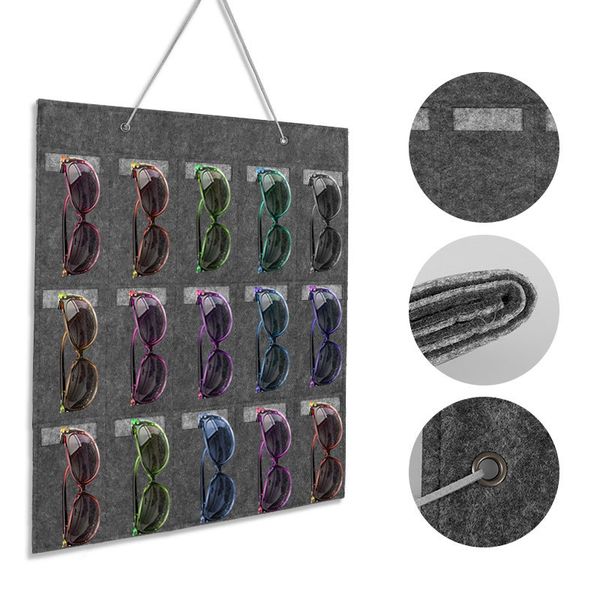 15 pockets hanging storage bag sunglasses organizer felt glasses holder wall hanger
15 pockets hanging storage bag sunglasses organizer felt glasses holder wall hanger