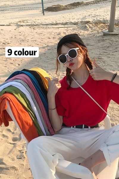 soft glutinous 2020 summer clothes women's solid color big u-neck loose versatile base t- clothing shirt short-sleeved t-shirt women, White
soft glutinous 2020 summer clothes women's solid color big u-neck loose versatile base t- clothing shirt short-sleeved t-shirt women, White