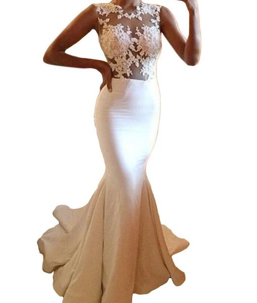 ivory red mermaid prom dresses illusion back 2019 lace appliques satin long evening dress marriage guest dress bridesmaid dresses, Black
ivory red mermaid prom dresses illusion back 2019 lace appliques satin long evening dress marriage guest dress bridesmaid dresses, Black
