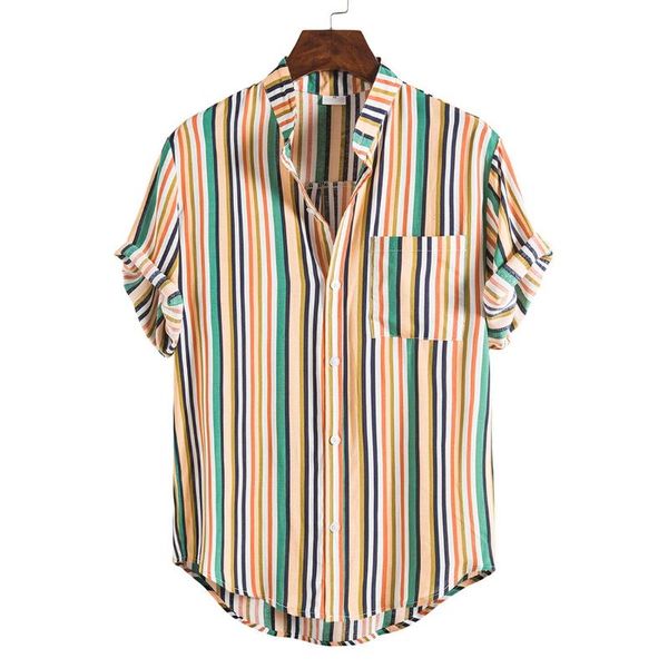 color-block striped shirt men 2020 short sleeve casual blouse lapel breathable loose beach shirt men slim fit streetwear, White;black
color-block striped shirt men 2020 short sleeve casual blouse lapel breathable loose beach shirt men slim fit streetwear, White;black