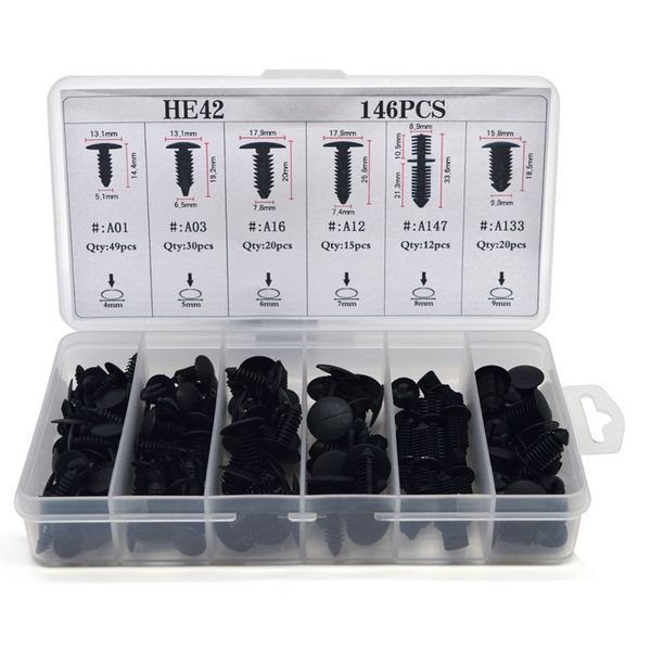 h42 146pcs plastic car interior trim card panel fixed clamp door fastener buckle with plastic 
h42 146pcs plastic car interior trim card panel fixed clamp door fastener buckle with plastic