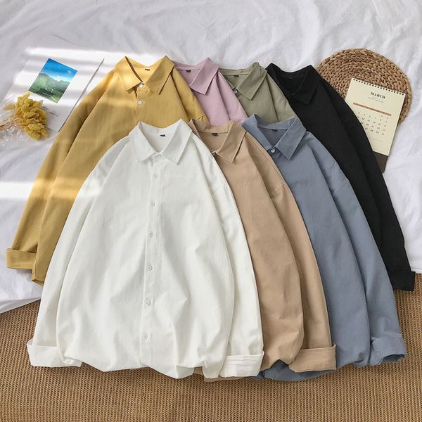 men's casual shirts cotton shirt fashion solid color business dress men streetwear wild loose long sleeve mens -5xl, White;black
men's casual shirts cotton shirt fashion solid color business dress men streetwear wild loose long sleeve mens -5xl, White;black