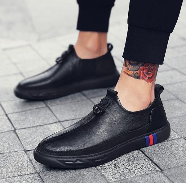 2020 spring new style fashion men slip-on leather casual shoes trend shoes loafers flats man leather, Black
2020 spring new style fashion men slip-on leather casual shoes trend shoes loafers flats man leather, Black