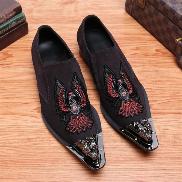 handmade pointed toe fashoion genuine leather iron toe embroidered flying eagle oxford dress wedding shoes, Black
handmade pointed toe fashoion genuine leather iron toe embroidered flying eagle oxford dress wedding shoes, Black