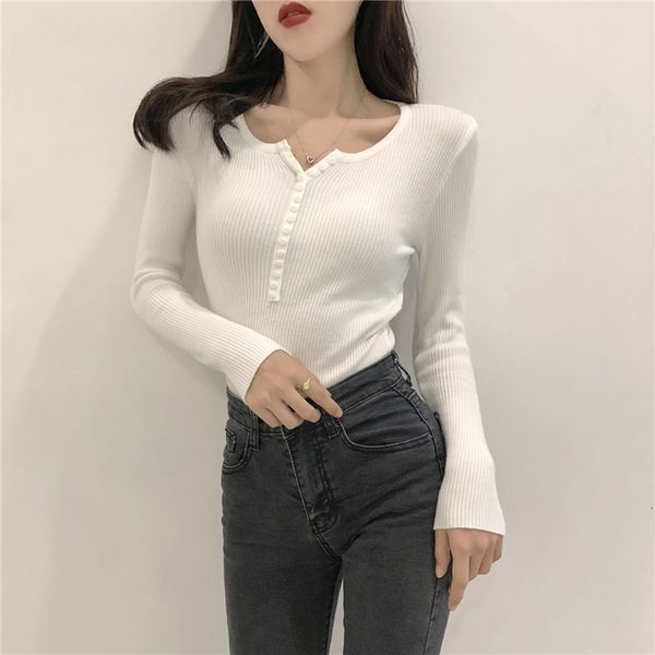 women solid knitting sweater ladies casual chic knitted v-neck single breasted sweater long sleeve pullovers winter soft, White;black
women solid knitting sweater ladies casual chic knitted v-neck single breasted sweater long sleeve pullovers winter soft, White;black