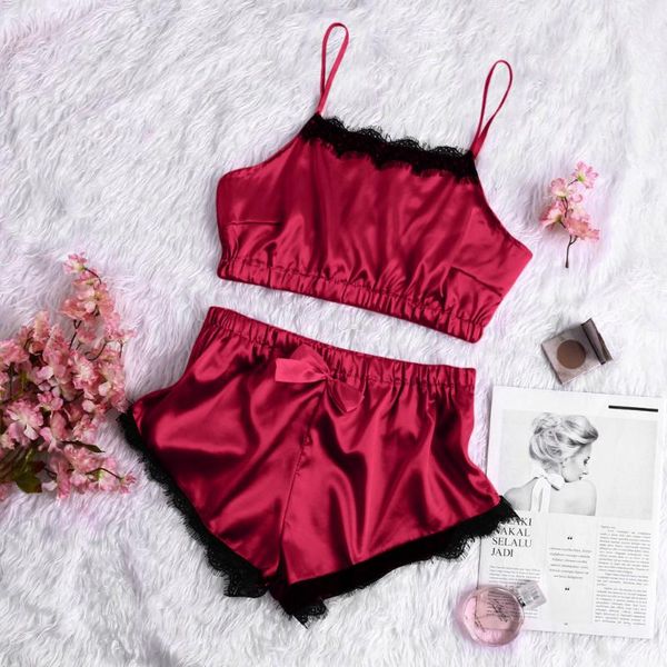 women pajamas shorts sleepwear pyjamas set summer spaghetti strap silk plus size home night wear sleep pyjamas set #w, Red;black
women pajamas shorts sleepwear pyjamas set summer spaghetti strap silk plus size home night wear sleep pyjamas set #w, Red;black