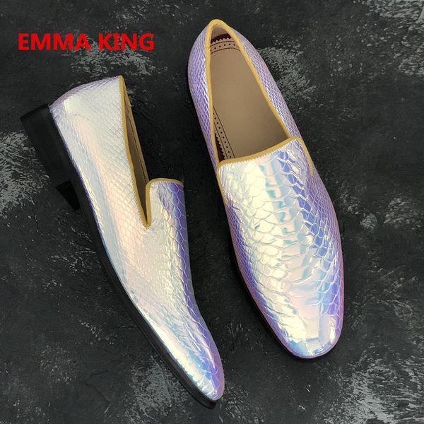 2019 holographic snake prints men shoes autumn spring square toe flat heels fashion causal shoes slip-on roman style, Black
2019 holographic snake prints men shoes autumn spring square toe flat heels fashion causal shoes slip-on roman style, Black