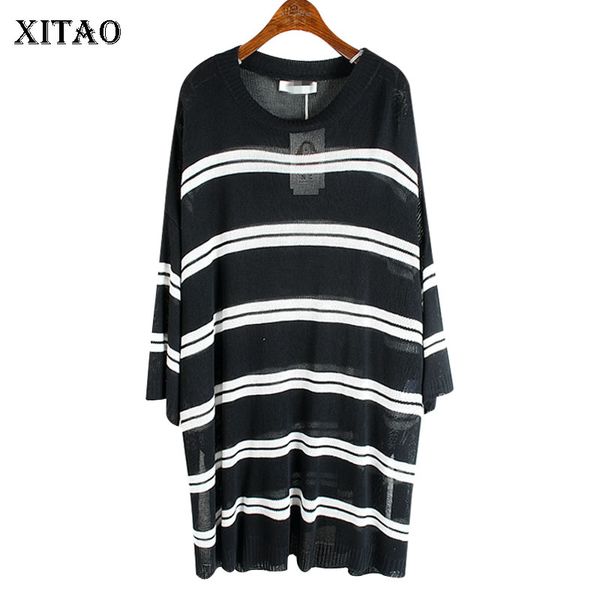 xitao split hit color sweater fashion knitted striped pullover goddess fan elegant goddess fan minority loose sweater xj4772, White;black
xitao split hit color sweater fashion knitted striped pullover goddess fan elegant goddess fan minority loose sweater xj4772, White;black