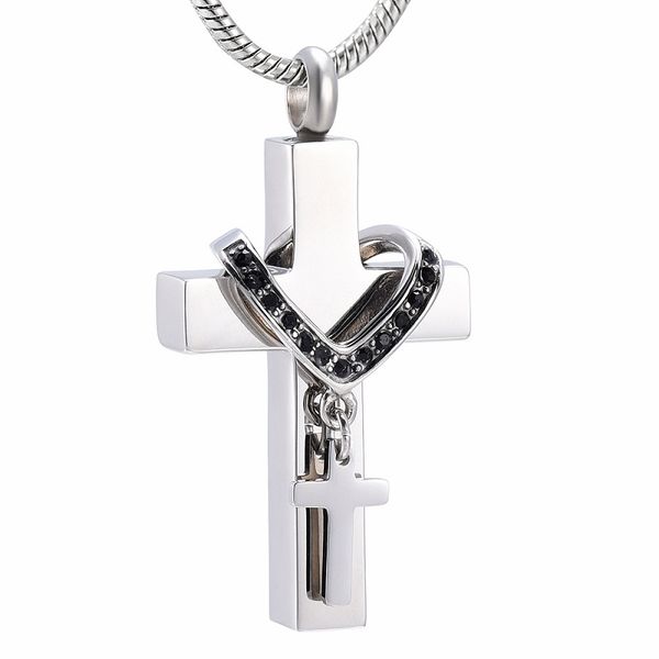 ijd9216 black double cross memorial necklace charm stainless steel cremation ashes keepsake urn pendant necklace jewelry, Silver
ijd9216 black double cross memorial necklace charm stainless steel cremation ashes keepsake urn pendant necklace jewelry, Silver