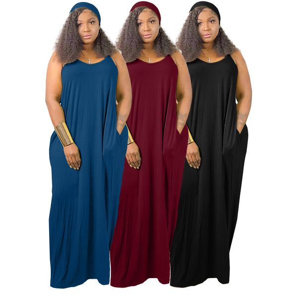 womens designer oversize casaul dresses solid color sleeveless beach sundress summer maxi ladies dresses blue red black, Black;gray
womens designer oversize casaul dresses solid color sleeveless beach sundress summer maxi ladies dresses blue red black, Black;gray
