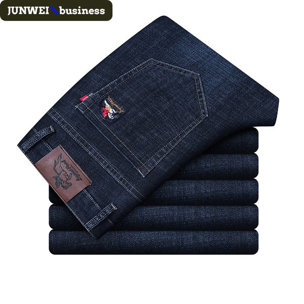 new men's business casual jeans slim straight mid-waist elastic thick thick high-quality formal wear large size trousers, Blue
new men's business casual jeans slim straight mid-waist elastic thick thick high-quality formal wear large size trousers, Blue