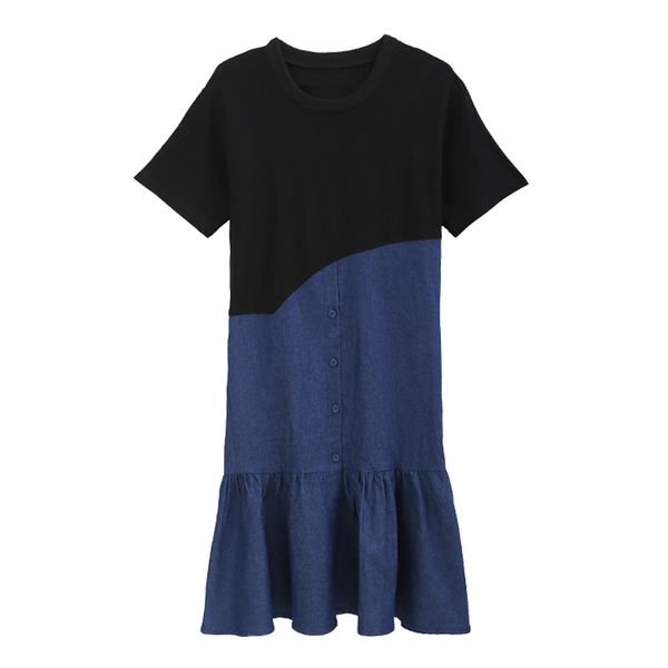 plus size 4xl summer style denim dresses women o-neck short sleeve slim jeans dress ruffle vestidos women clothing, Black;gray
plus size 4xl summer style denim dresses women o-neck short sleeve slim jeans dress ruffle vestidos women clothing, Black;gray