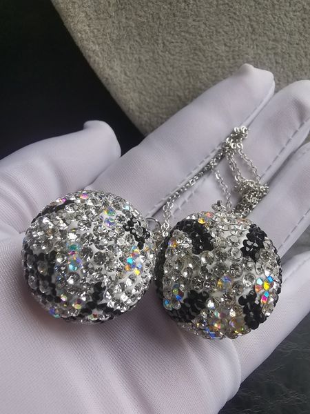 crystal clay ball necklace jewelry, Silver