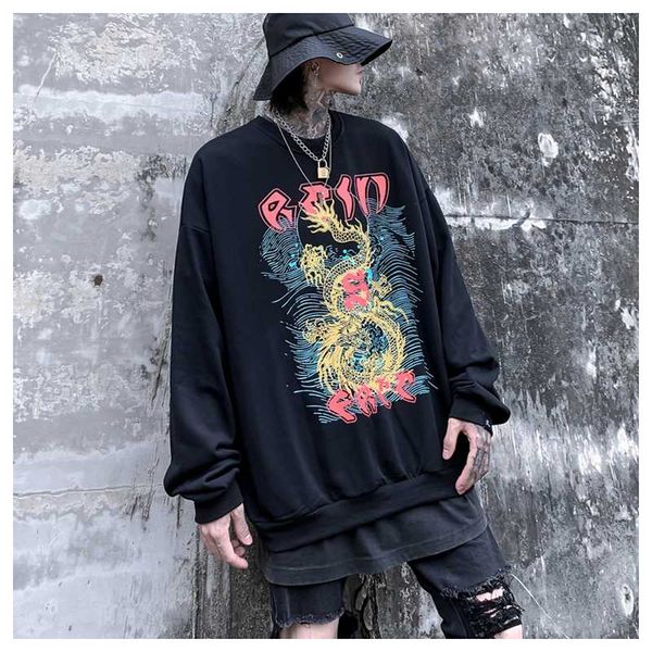 street dragon totem loose round neck hoodie new fashionable men warm comfortable sweatshirt, Black
street dragon totem loose round neck hoodie new fashionable men warm comfortable sweatshirt, Black