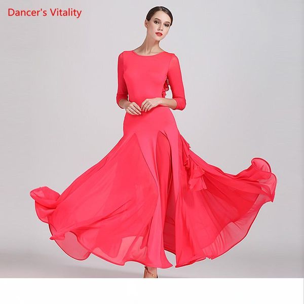 lady's ballroom dance dress female long sleeves v-back fishbone dresses for women waltz tango dance practice costumes, Black;red
lady's ballroom dance dress female long sleeves v-back fishbone dresses for women waltz tango dance practice costumes, Black;red