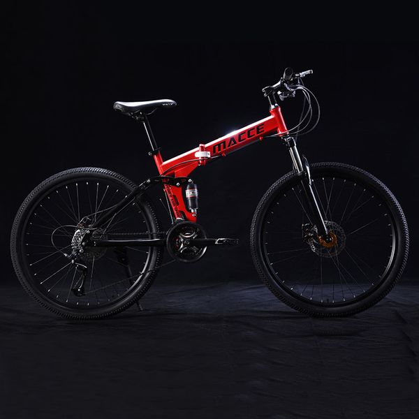 24 Inch Folding Mountain Bicycle 21 Speed Double Absorption Off-road Variable Speed Student One-wheeled Bike