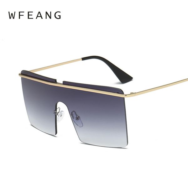 wfeang square sunglasses women brand metal frame oversized sun glasses fashion female gradient shades oculos uv400, White;black
wfeang square sunglasses women brand metal frame oversized sun glasses fashion female gradient shades oculos uv400, White;black