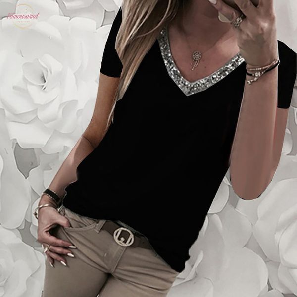 sequins neck t shirt women casual vintage modis short sleeve v neck loose party summer t shirt poleras mujer sw, White
sequins neck t shirt women casual vintage modis short sleeve v neck loose party summer t shirt poleras mujer sw, White