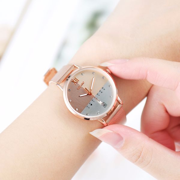 luxury reloj mujer fashion women rose gold stainless steel mesh belt double color watch luxury ladies quartz clock relogio feminino, Slivery;brown
luxury reloj mujer fashion women rose gold stainless steel mesh belt double color watch luxury ladies quartz clock relogio feminino, Slivery;brown