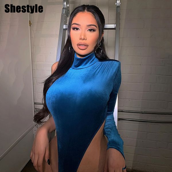 shestyle one sleeve blue velvet one shoulder high waist solid fashion bodysuits 2020 spring women mock neck streetwear body, Black;white
shestyle one sleeve blue velvet one shoulder high waist solid fashion bodysuits 2020 spring women mock neck streetwear body, Black;white