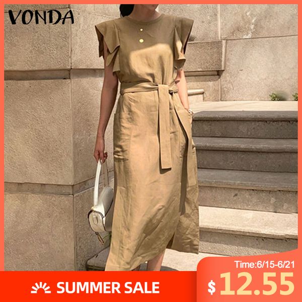 bohemian sundress women casual loose sleeveless ruffle maxi long dress with belt vonda 2020 summer dress party vestido plus size, Black;gray
bohemian sundress women casual loose sleeveless ruffle maxi long dress with belt vonda 2020 summer dress party vestido plus size, Black;gray