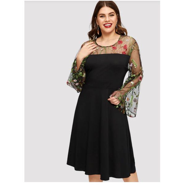 2019 new scrunched-out style dress for women and plus-size dress for women, Black;gray
2019 new scrunched-out style dress for women and plus-size dress for women, Black;gray