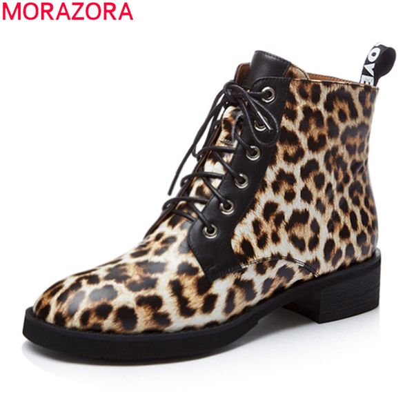 morazora 2020 autumn fashion leopard leisure shoes genuine leather simple lace up ankle boots for woman, Black
morazora 2020 autumn fashion leopard leisure shoes genuine leather simple lace up ankle boots for woman, Black
