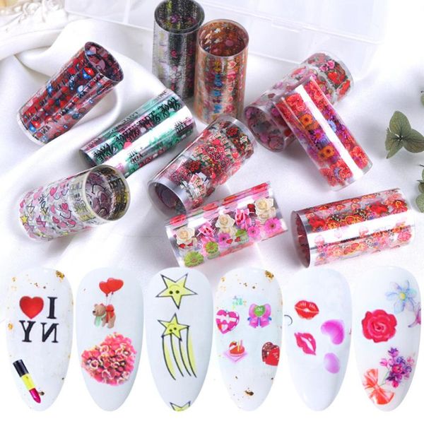 10rolls/box nail foils transfer stickers flower letters pattern nail decals transfer foils for valentine theme decoration mh88, Black
10rolls/box nail foils transfer stickers flower letters pattern nail decals transfer foils for valentine theme decoration mh88, Black