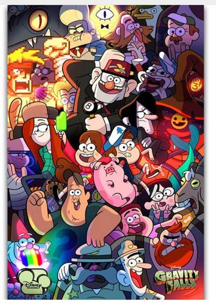 gravity falls cartoon movie art wall decor silk print poster
