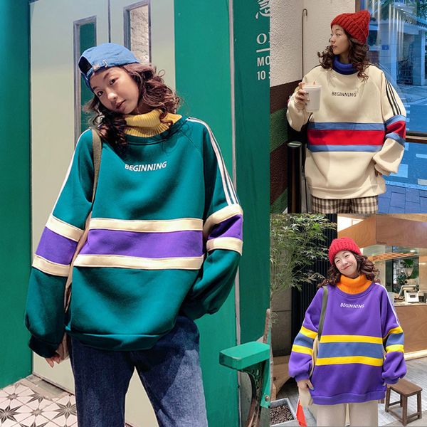 thickening casual sweatshirt long sleeve pullover roupas femininas sweatshirt 2019 women's casual high collar splicing, Black
thickening casual sweatshirt long sleeve pullover roupas femininas sweatshirt 2019 women's casual high collar splicing, Black