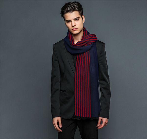 business gentleman men widen cashmere high-grade autumn and winter stripes color matching warm wild gift scarf, Blue;gray
business gentleman men widen cashmere high-grade autumn and winter stripes color matching warm wild gift scarf, Blue;gray