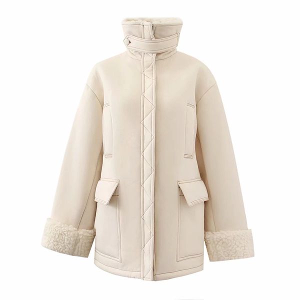 2020 autumn winter lamb fur thick coat luxury loose padded stand collar warm vintage outwear fashion outwear a50, Black
2020 autumn winter lamb fur thick coat luxury loose padded stand collar warm vintage outwear fashion outwear a50, Black