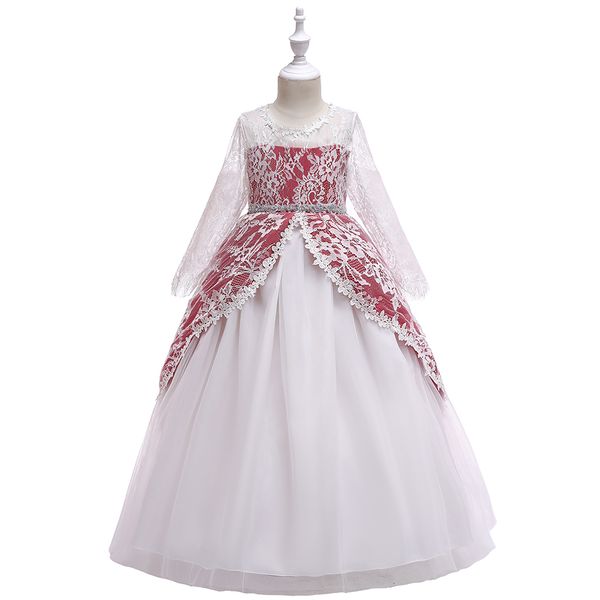 o neck lace red flower girls dresses formal girl dresses for wedding party long sleeves girls dresses, White;blue
o neck lace red flower girls dresses formal girl dresses for wedding party long sleeves girls dresses, White;blue