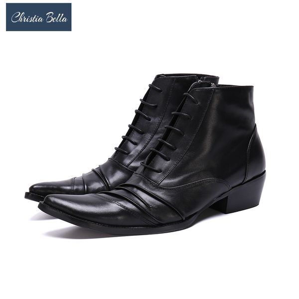 christia bella british style handmade men genuine leather boots black pointed toe ankle boots male lace up business dress shoes
christia bella british style handmade men genuine leather boots black pointed toe ankle boots male lace up business dress shoes