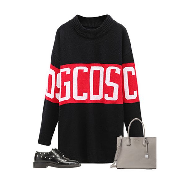 harajuku casual hip hop punk femme long gcds letter pattern loose knitted pullover thick women autumn winter ribbed sweater, White;black
harajuku casual hip hop punk femme long gcds letter pattern loose knitted pullover thick women autumn winter ribbed sweater, White;black