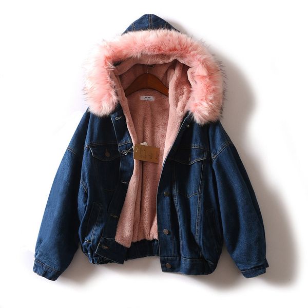 single women's dress autumn & winter new style korean-style versatile fur collar hooded plus velvet warm jeans coat fashion s186, Black;white
single women's dress autumn & winter new style korean-style versatile fur collar hooded plus velvet warm jeans coat fashion s186, Black;white