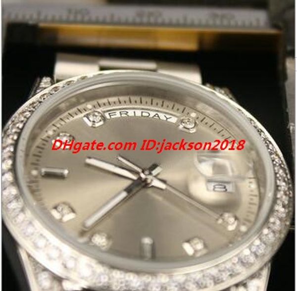 new style fashion men wristwatch 40mm gray diamond dial bezel silver steel bracelet date automatic luxury watch wristwatch ing, Slivery;brown
new style fashion men wristwatch 40mm gray diamond dial bezel silver steel bracelet date automatic luxury watch wristwatch ing, Slivery;brown